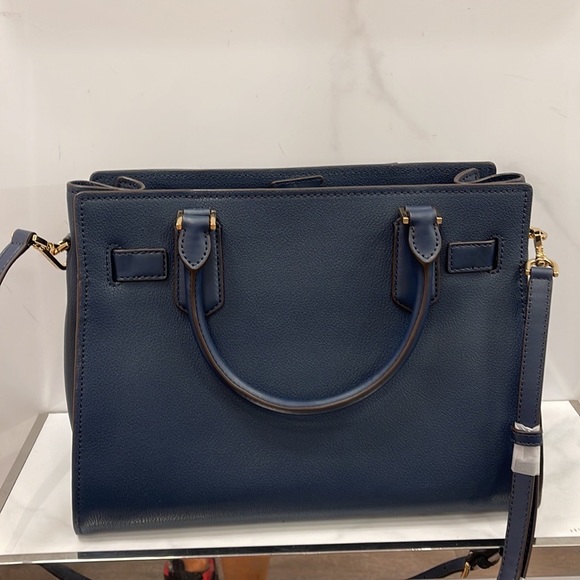 Michael Kors 35T1GHMS2L Hamilton Medium Satchel Crossbody Navy - Picture 15 of 16